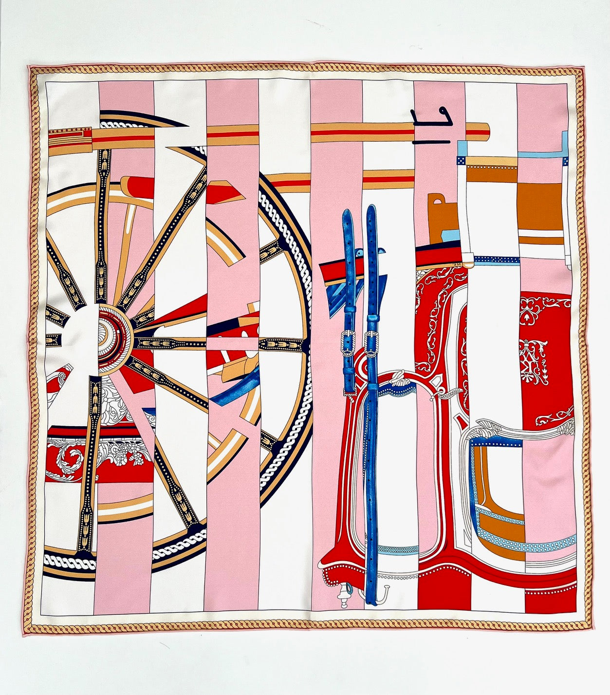 SOMR Rosa Nautico stripe Silk scarf