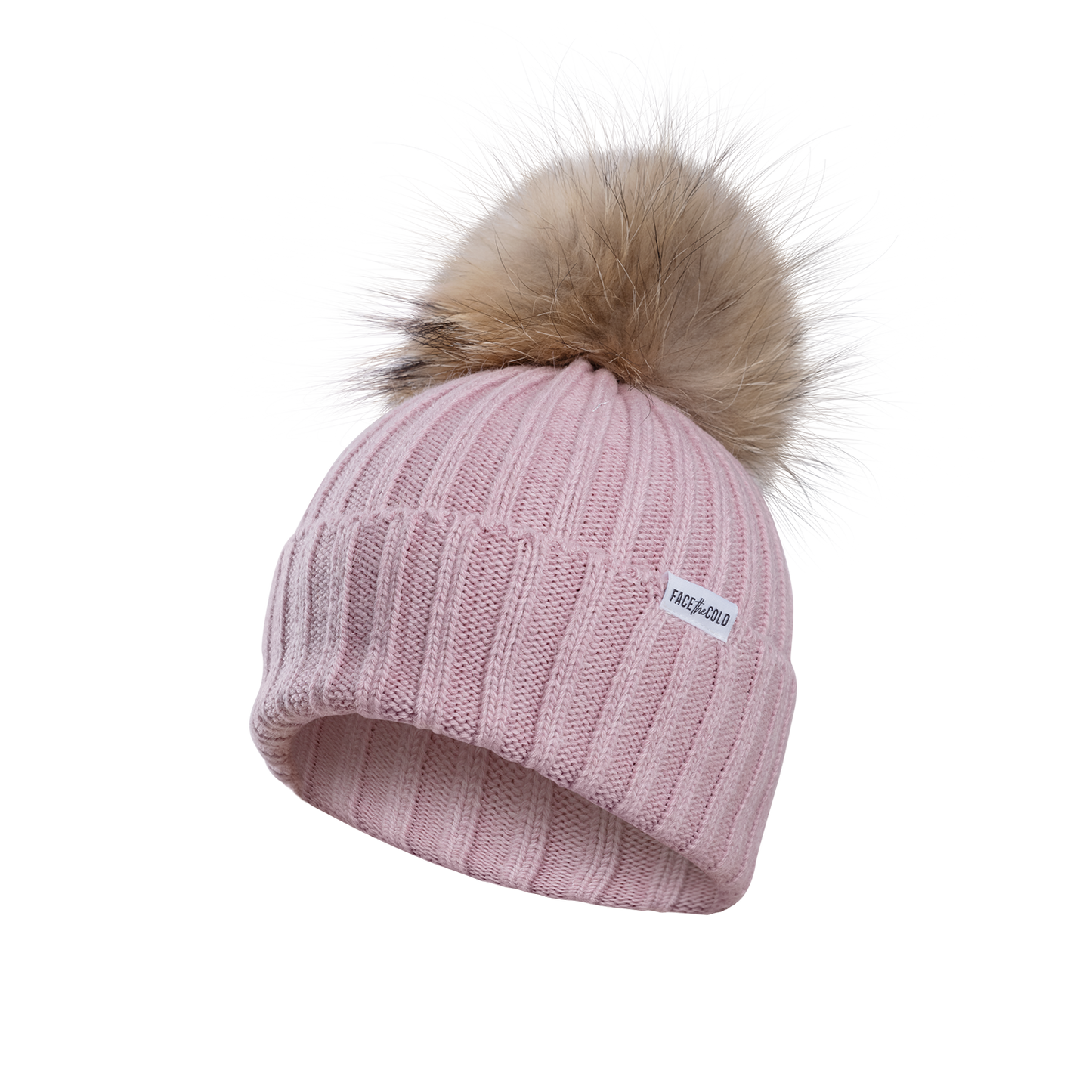 VILJA Kids super-soft classic knitted beanie with pom pom - Dusty rose