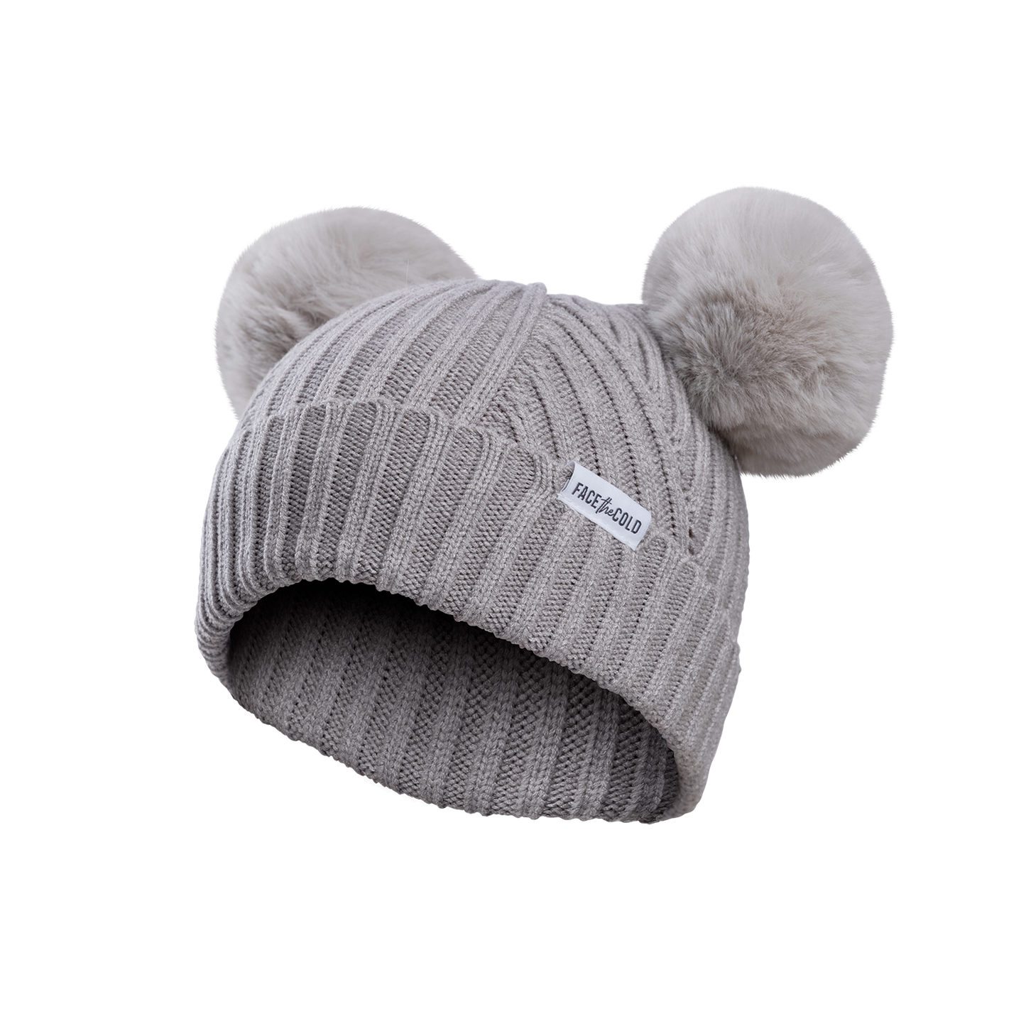 BJØRN Kids double pom pom beanie - Grey