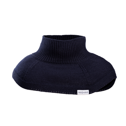 Kids Neckwarmer in 100% Merino wool. -  Navy blue