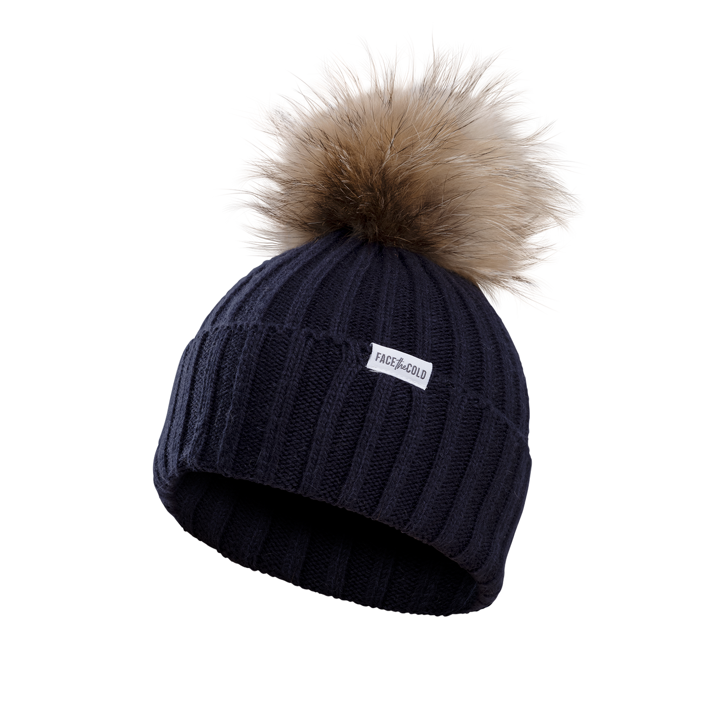 VILJA Kids super-soft classic knitted beanie with pom pom - Dark blue